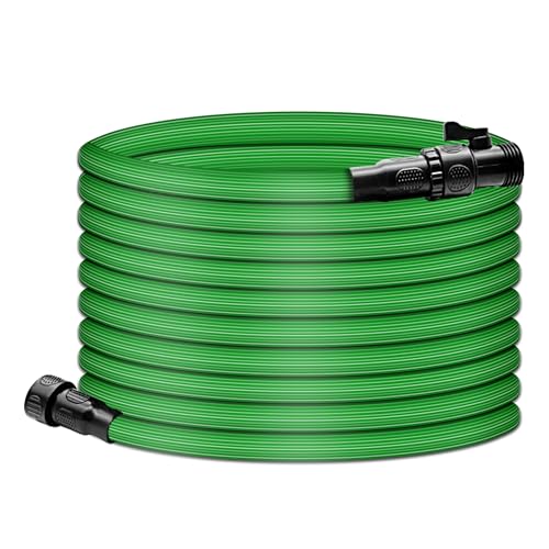 75FT Garden Hose, Genqiang Flexible Water Hose with Triple Layer Latex Core & Latest Improved Extra Strength Fabric Protection for Outdoor Lawn Plants Car-washing Green