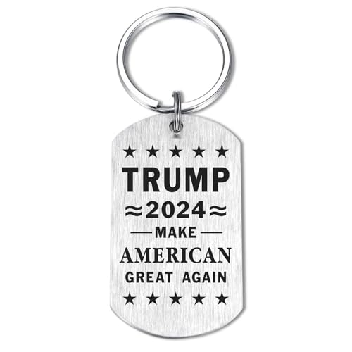 Yobent Trump 2024 Merchandise Keychain Make America Great Again Gifts Trump Gear Donald Trump