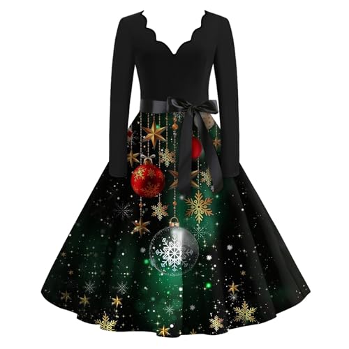 Women Retro Stage Dresses Christmas Christmas Tree Halloween Costume Hanukkah Sweater Womens Xmas Clothes Crazy Christmas Dress Ladies Ugly Christmas Sweater Wchristmas Attire,Greens,Medium