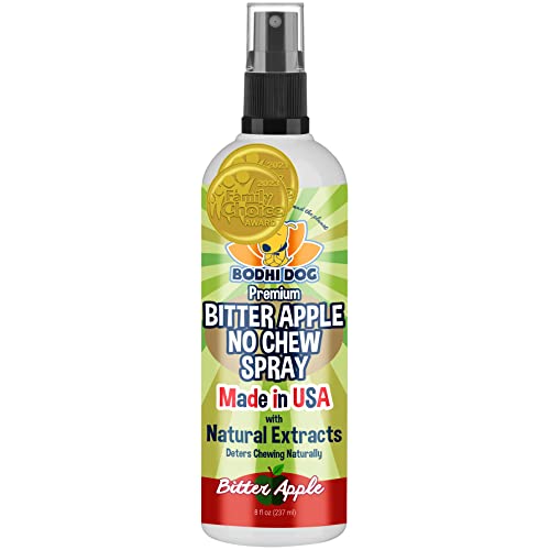 Bodhi Dog Premium Bitter Apple No Chew Spray | Natural Training Aid | Bitter Apple Chewing Spray for Dogs & Puppies | Deter Dogs from Chewing & Biting | Made in USA | 8oz
