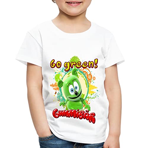 Spreadshirt Gummibär Go Green Earth Day Gummy Bear Toddler Premium T-Shirt, Youth 2T, White
