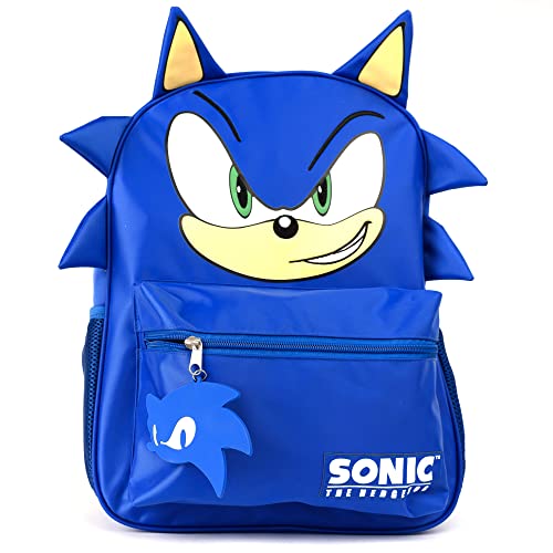 AI ACCESSORY INNOVATIONS Sonic Backpack for Boys & Girls, Bookbag with Adjustable Shoulder Straps & Padded Back,16 Inch Schoolbag with 3D Features