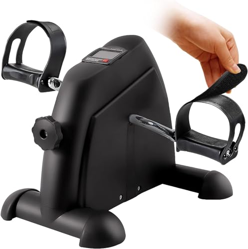 GOREDI Pedal Exerciser Stationary Under Desk Mini Exercise Bike - Peddler Exerciser with LCD Display, Foot Pedal Exerciser for Seniors,Arm/Leg Exercise (Black)