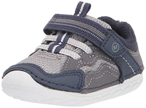 Stride Rite baby boys Soft Motion Kylo Sneaker, Navy/Gray, 4 Infant US