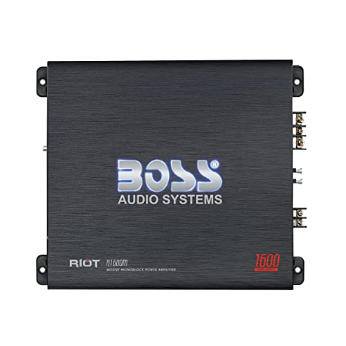 BOSS Audio Systems MODEL R1600M Car Amplifier - Model 1600W High Output Amp, 2/4 Ohm Stable, Class A/B, Mosfet Power Supply, Great Amp for Subwoofers