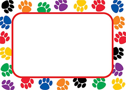 Teacher Created Resources Colorful Paw Prints Name Tags (5168),Multi Color