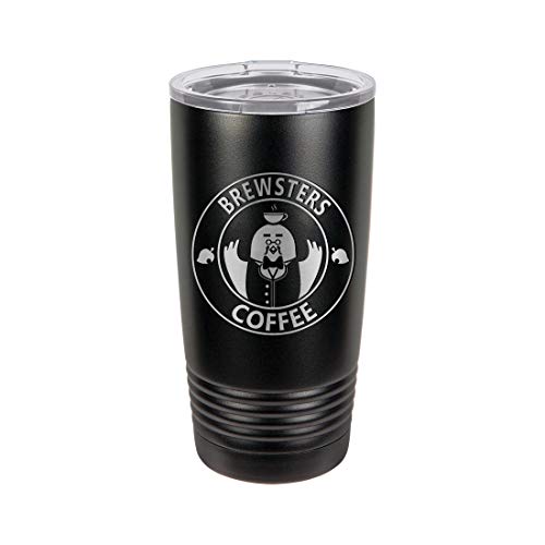 Bird Monster Coffee Pigeon Game Parody - 3D Laser Engraved Black Polar Camel 20 oz. Vacuum Insulated Tumbler Mug with Clear Lid