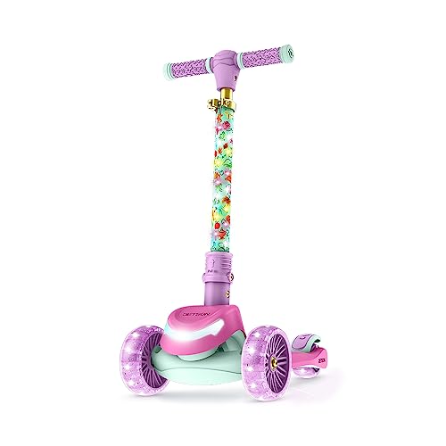 Jetson Disney Princess 3-Wheel Kick Kids Scooter, LED Lights on Stem & Light-Up Wheels, Lightweight Frame, Height-Adjustable Handlebar, Lean-to-Steer System, Easy-Fold Mechanism, Ages 3+, JPRNS2-3KIK