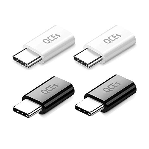 QCEs Micro USB to USB C Adapter 4Pack, USB C Fast Charging Convert Connector Charger Compatible with iPhone 15 Pro Plus, Samsung Galaxy S22/S21, Google Pixel 3/4