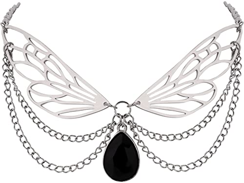 Sacina Gothic Butterfly Necklace, Butterfly Wing Choker Necklace, Goth Necklace, Gothic Necklace for Women, Halloween Christmas New Year Jewelry Gift For Women