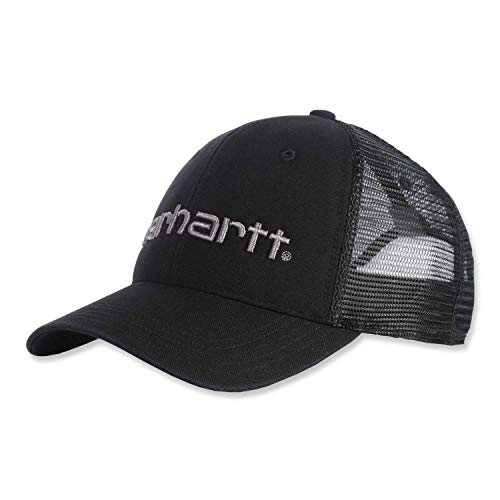 Carhartt Men's Canvas Mesh-Back Logo Graphic Cap, Black, OS