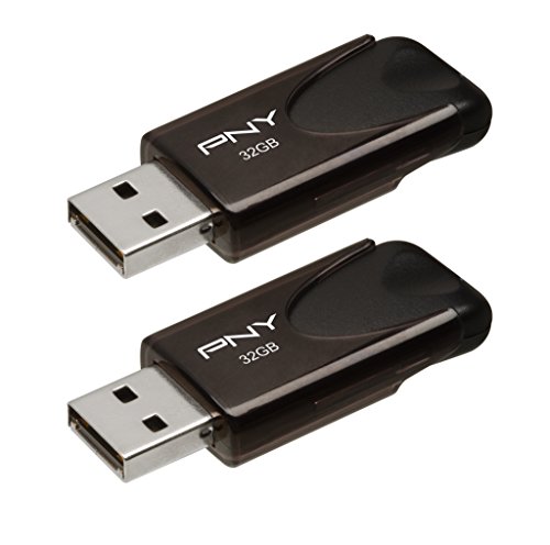 PNY 32GB Attaché 4 USB 2.0 Flash Drive 2-Pack, black