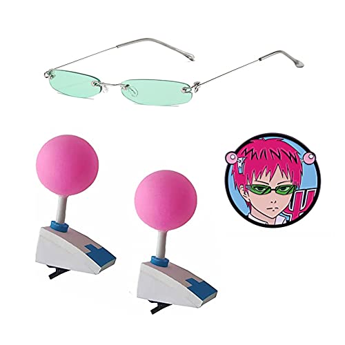 Tugia Saiki K Clips+Glasses+Brooch,Anime Saiki Kusuo Cosplay Costume Accessories