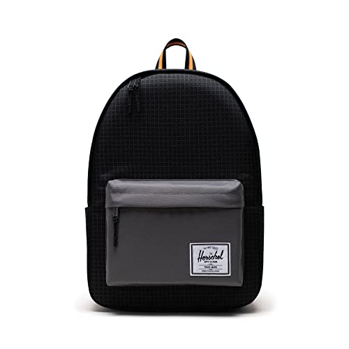 Herschel Classic Backpack XL, Black Grid/Gargoyle/Sun Orange, One Size