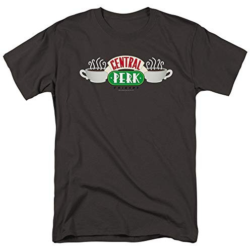 Friends TV Central Perk Adult T Shirt & Stickers (Small) Charcoal
