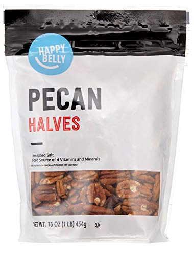 Amazon Brand - Happy Belly Pecan Halves, No Added Salt, 16 ounce (Pack of 1)