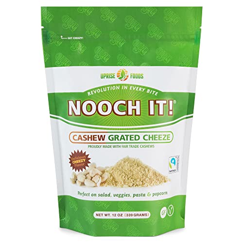 NOOCH IT! Certified Fair Trade Cashew Parmesan 12oz | Vegan Parmesan  Tasty Dairy-Free Cheese Alternative (Organic Ingredients, Gluten-Free, Cashew Parm, Cashew Grated Cheese)