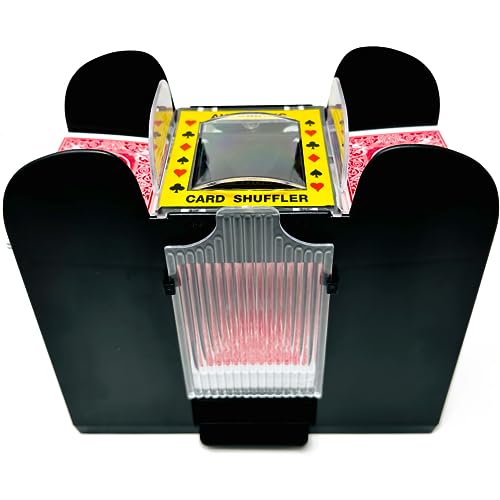 Brybelly Automatic Card Shuffler 6 Deck - Battery Operated Card Shuffler for Standard-Size Cards - Single Button Operate