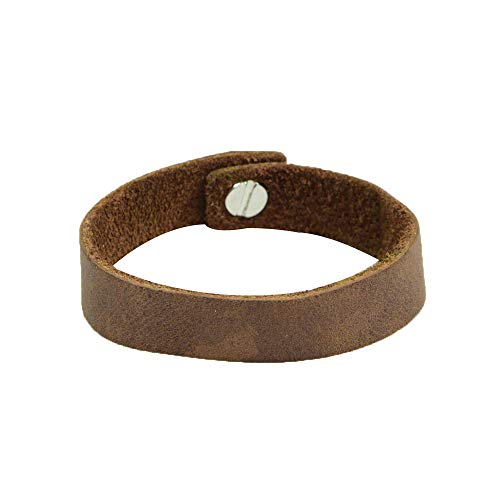 Soft Leather Bracelet with rustic clasp (7-inch wristband) Handmade by Hide & Drink :: Bourbon Brown