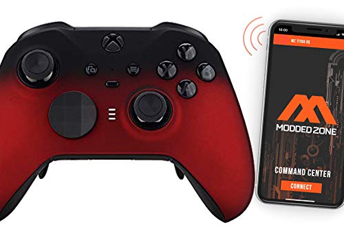 MODDEDZONE Custom MODDED controller Wireless Compatible with Xbox ONE Elite Series 2 and PC - With Smart Mods - Best For FPS Games - Handcrafted by Experts in USA with Unique Design - Shadow Red