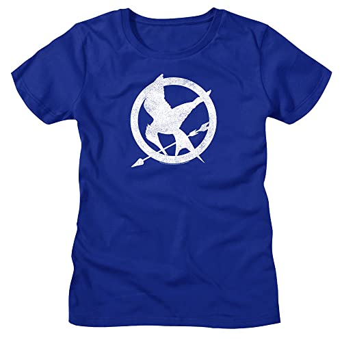 The Hunger Games Movie T Shirt Mockingjay Logo Ladies Short Sleeve T Shirts Vintage Style Graphic Tees for Women Blue