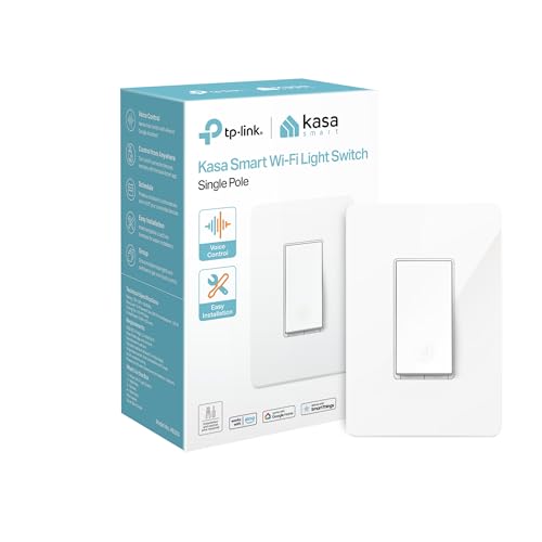 Kasa Smart Light Switch HS200, Single Pole, Needs Neutral Wire, 2.4GHz Wi-Fi Light Switch Works with Alexa and Google Home, UL Certified, No Hub Required , White, HS200