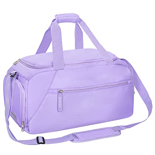ROTOT Sport Duffel Bag, Gym Bag with Waterproof Shoe Pouch, Weekend Travel Duffle Bag with a Water-resistant Insulated Wet Pocket Cooler (33L) (Purple)