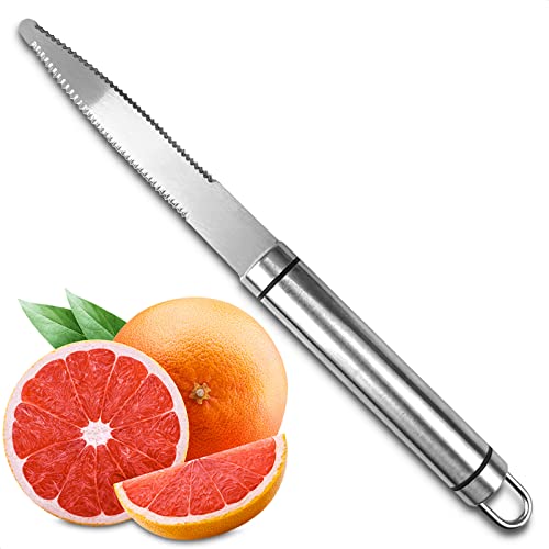 Reluen Stainless Steel Grapefruit Knife Curved Knife - Grapefruit Knife Curved Serrated Bread Knife Kitchen Knifes Small Knives Fruit Knife Stainless Steel Chef Kitchen Knife Curved Citrus Knife