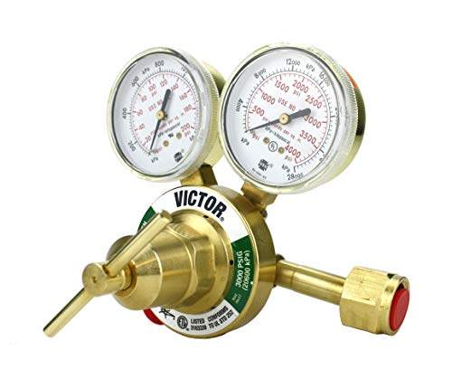 VICTOR Heavy Duty Oxygen Regulator Model: 350-125-540 - Delivery Rate: 5-125 psi - CGA-540 - Full Brass - Genuine Victor
