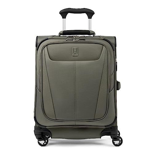 Travelpro Maxlite 5 Softside Expandable Carry on Luggage with 4 Spinner Wheels, Lightweight Suitcase, Men and Women, International, Slate Green, Carry on 19-Inch