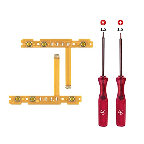 Wigearss SL SR Left Right Button Key Flex Cable Replacement with Y-Screwdriver & +-Screwdriver for NS Switch/Switch OLED Joy-Con Controller