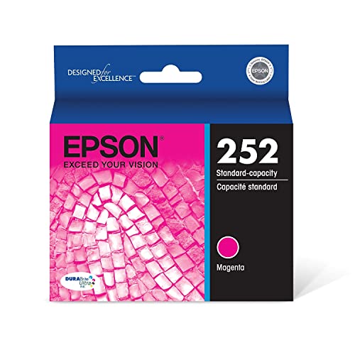 EPSON 252 DURABrite Ultra Ink Standard Capacity Magenta Cartridge (T252320) Works with WorkForce WF-3620, WF-3640, WF-7110, WF-7610, WF-7620, WF-7710, WF-7720, WF-7210