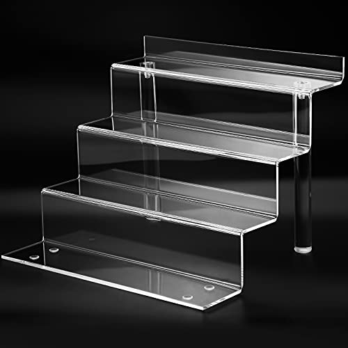 bigantss 9 Inch Acrylic Shelf for Perfume Organizer, 4 Tier Funko POP Shelves, Cologne Organizer Tiered Riser Display Stand, Acrylic Display for Decoration and Organizer