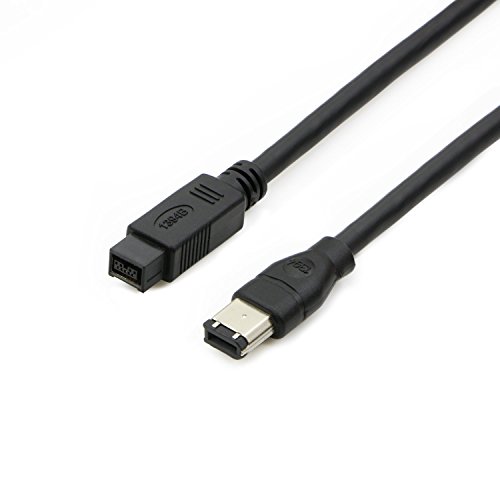 PASOW FireWire 800 to 400 9 to 6 pin Cable (9pin 6pin) 6FT, IEEE 1394 Firewire 800 9-pin/6-pin Cable 6 Feet(9 pin to 6 pin)