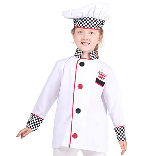 Besutolife Chef Role Play Costume Kids Pretend Play Chef Costume for Boys and Girls 3-8T