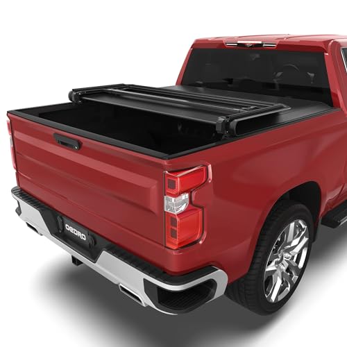 oEdRo Tri-Fold Truck Bed Soft Tonneau Cover Compatible with 2019-2024 Chevy Silverado/GMC Sierra 1500 New Body Style, Fleetside 5.8 Feet Bed w/o Multi-Flex Tailgate