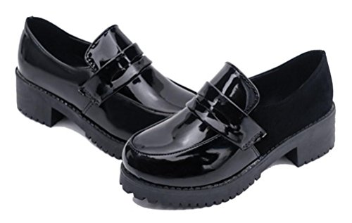 ACE SHOCK Women's Low Top Japanese Students Maid Uniform Dress Shoes (7.5) Black