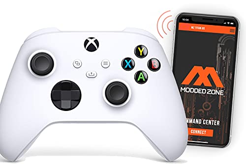 MODDEDZONE Rapid Fire Custom Standard Modded Controller compatible with Xbox One S/X 40 Mods for All Major Shooter Games (3.5 mm jack) (Robot White)