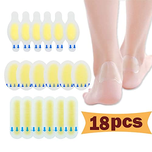 Blister Prevention, Blister Pads (18PCS),New Material,Blister Gel Guard, Blister Treatment Patch, Blister Cushions for Fingers, Toes, Forefoot, Heel. Protect Skin from Rubbing Shoes, Waterproof
