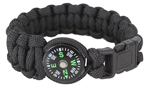 Rothco Paracord Compass Bracelet Black 8 Inches