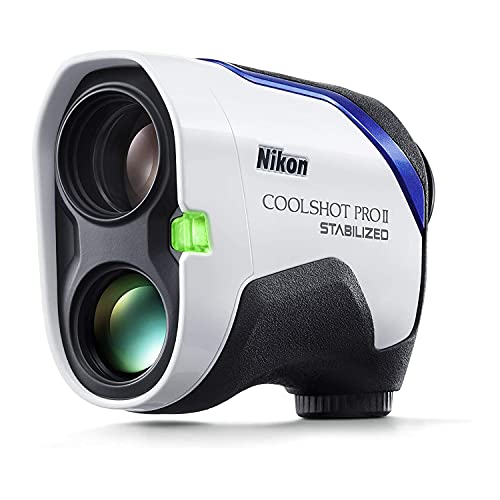 Nikon COOLSHOT PROII STABILIZED Golf Rangefinder | Waterproof & stabilized Laser rangefinder with Slope, OLED Display and 5 Year Warranty | Official USA Model, White, Blue, Black