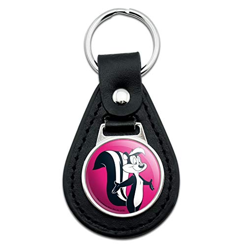 GRAPHICS & MORE Black Leather Looney Tunes Pepe Le Pew Keychain