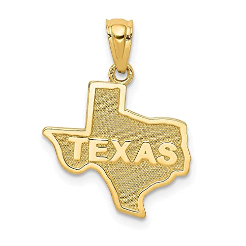 14k Yellow Gold State Of Texas Map Necklace Charm Pendant Travel Transportation Destination Fine Jewelry For Women Gifts For Her