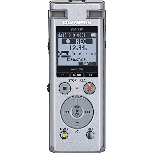 Olympus Voice Recorder DM-720 with 4GB, Micro SD Slot, USB Charging, Direction PC Connection, Transcription Mode, Silver