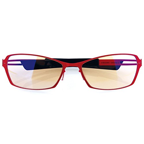 Arozzi - Visione VX500 Blue Light Blocking Computer and Gaming Glasses - Anti-Glare, UV Protection - Red