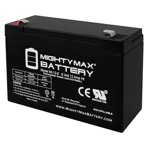 ML12-6F2 - 6 Volt 12 AH, F2 Terminal, Rechargeable SLA AGM Battery