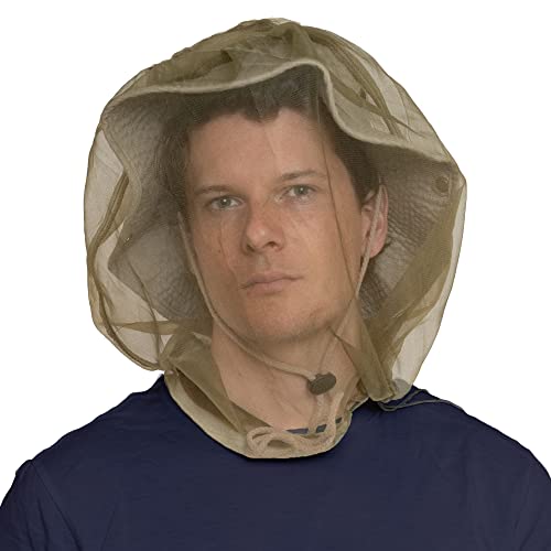 OutdoorEssentials Bug Head Net Mesh - Bug Face Netting for Hats from Gnats, No-See-Ums & Midges with Extra Fine Fly Screen Holes - Outdoor Protection for Men & Women 1 Piece - Army Green