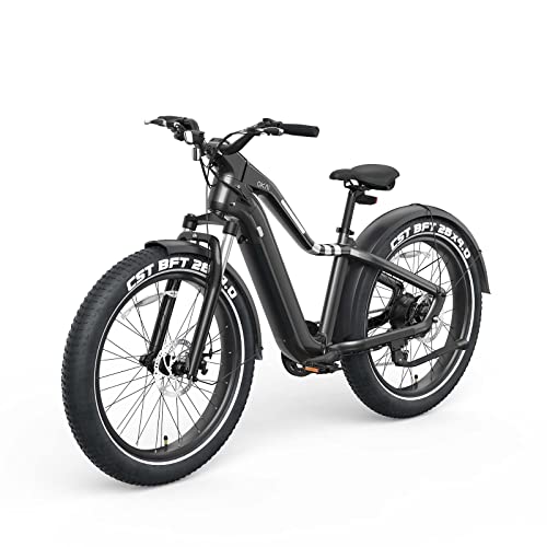 OKAI Ranger Electric Bike, 45 Miles Fat Tire eBike with Suspension Fork, 28mph Power by 1000W Motor, 8-speed Drivetrain, All Terrain Electric Bike for Adults, 705.6Wh Removable Battery Heavy-duty Bike