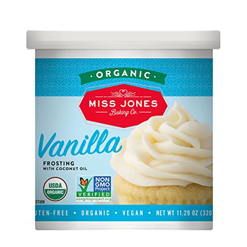 Miss Jones Baking Organic Buttercream Frosting, Perfect for Icing and Decorating, Vegan-Friendly: Vanilla (Pack of 1)