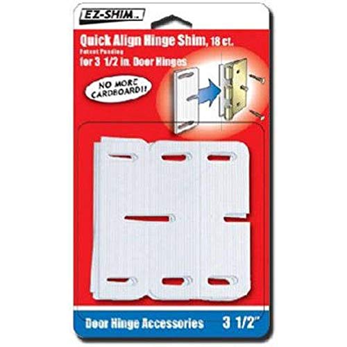 E-Z Shim EZ HS350BP 3.5' Hinge Shim, 18 count, Pack of 1, White